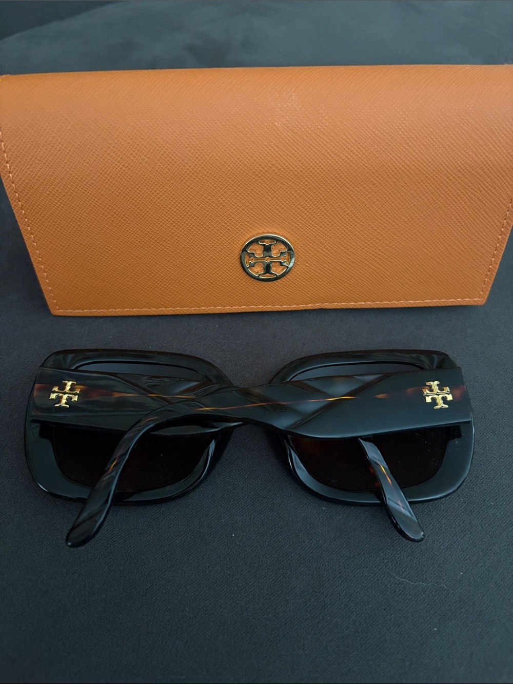Tory Burch dark tortoise square butterfly Sunglasses polarized